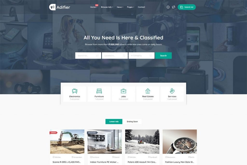 Adifier Classified ads WordPress theme