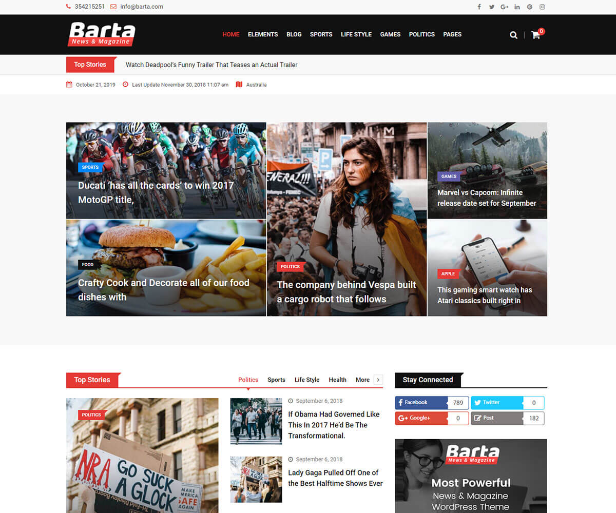 Barta SEO optimized wordpress theme