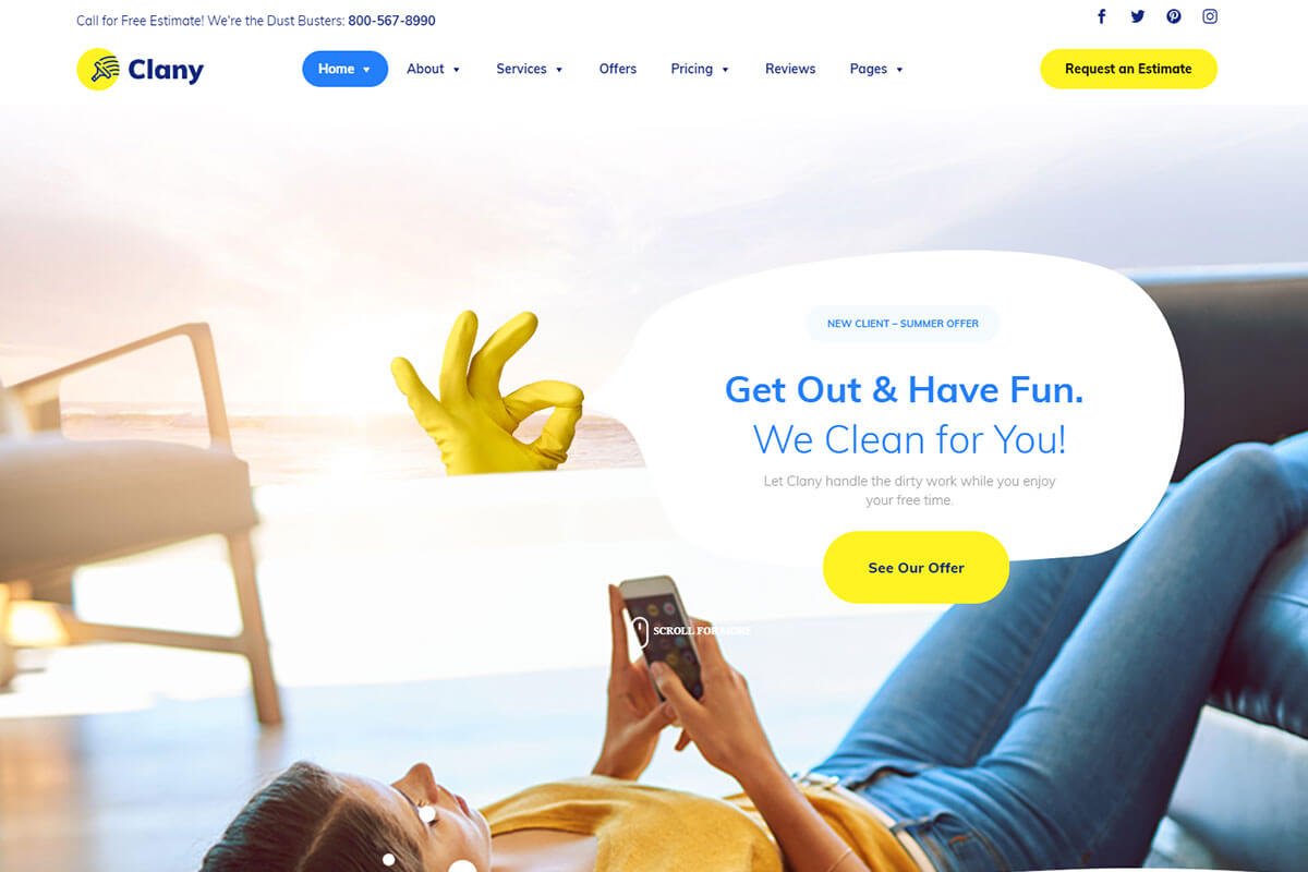 cleaning company WordPress theme