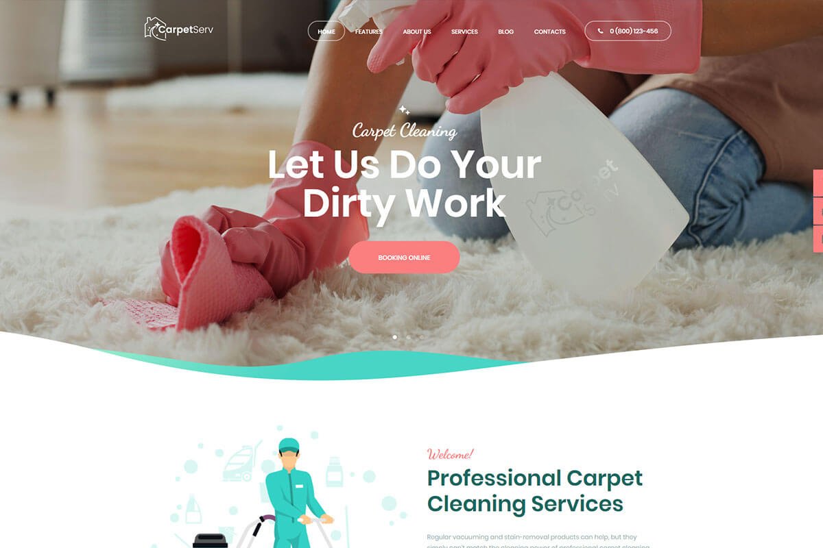 Carpetserv is carpet cleaning WordPress theme