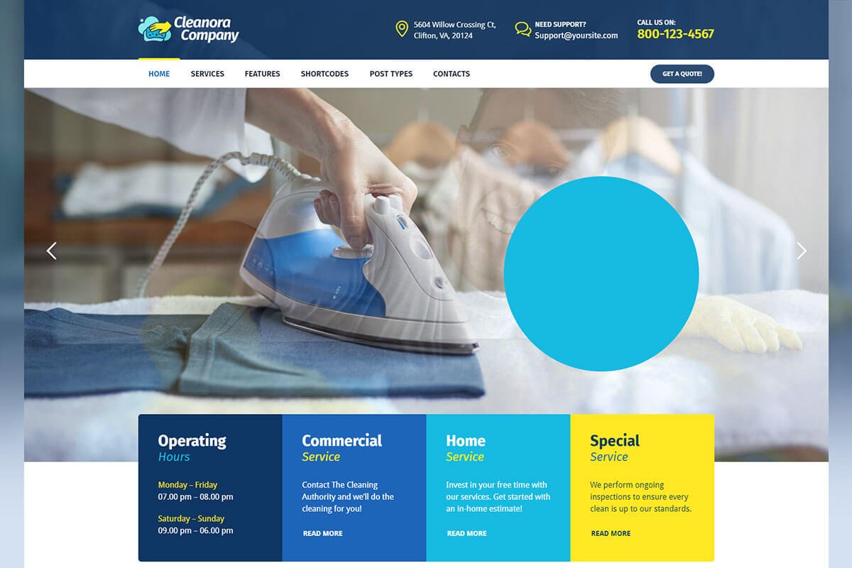 cleaning company WordPress theme