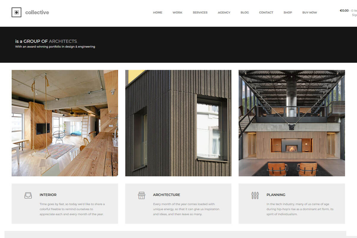 minimalist WordPress theme for portfolio