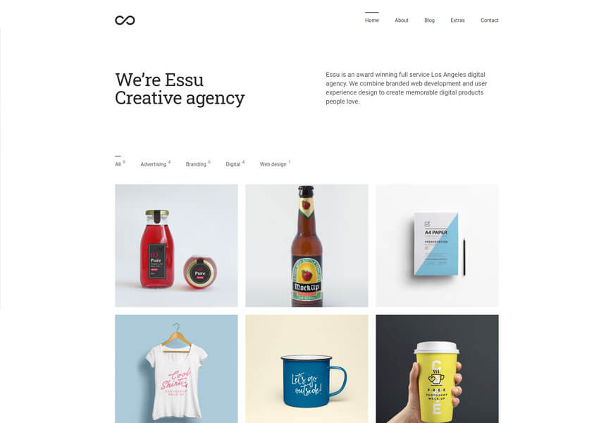 Essue is an award-winning minimal portfolio theme