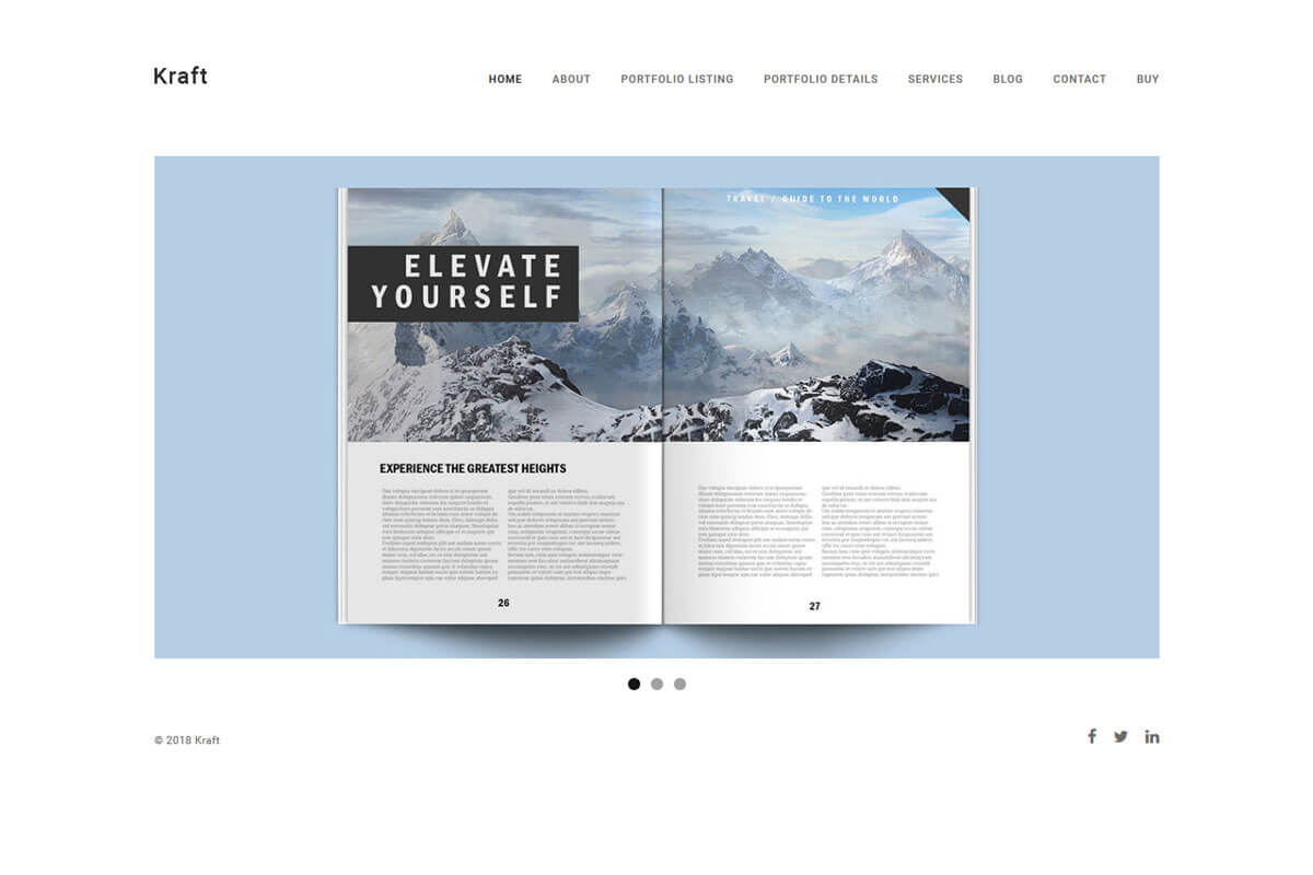 Kraft minimalist WordPress theme