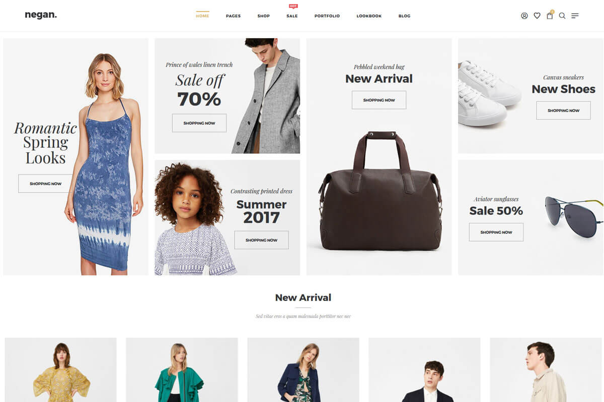 Negans is nice minimalist WordPress woocommerce theme