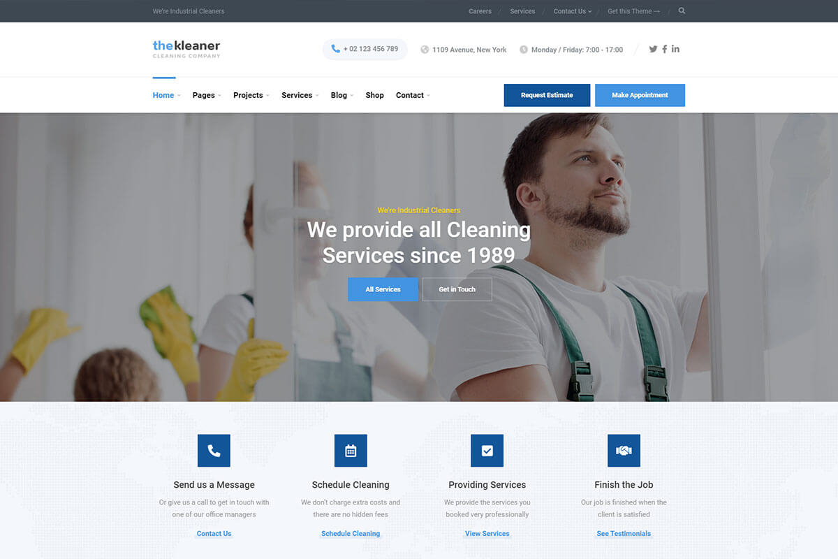 cleaning services WordPress theme