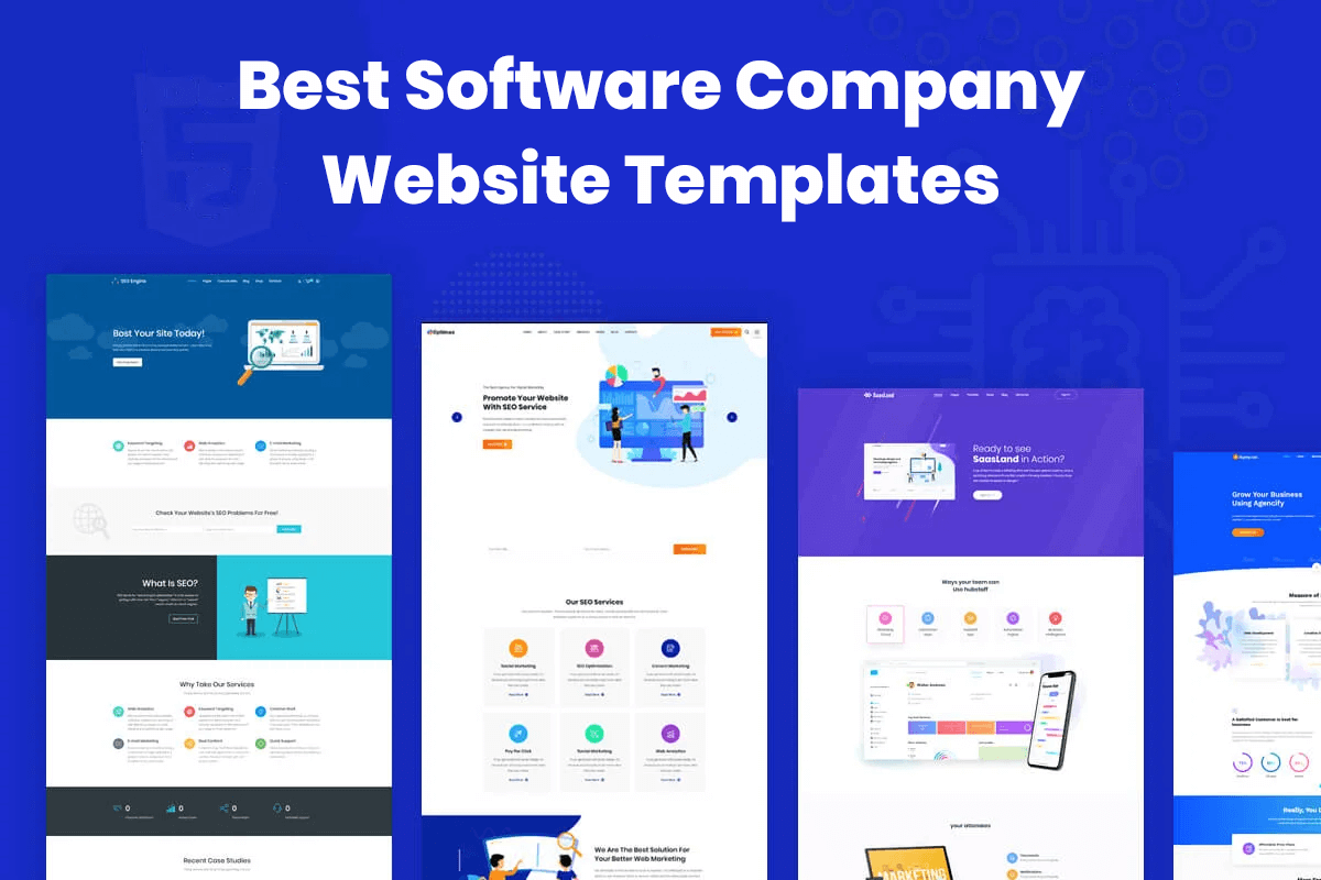 Software company website templates