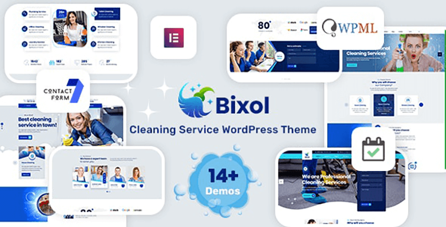 Bixol is yet another cleaning services WordPress theme