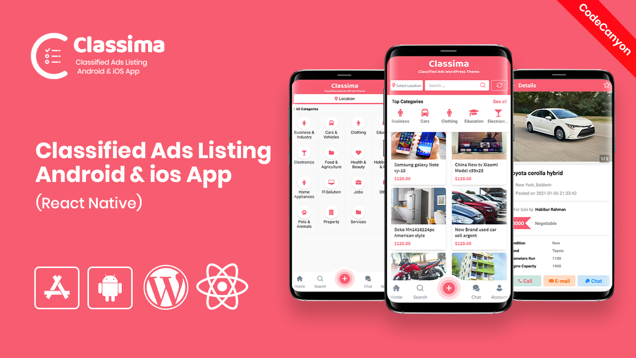 Classima – Classified ads Android & iOS App (codecanyon)