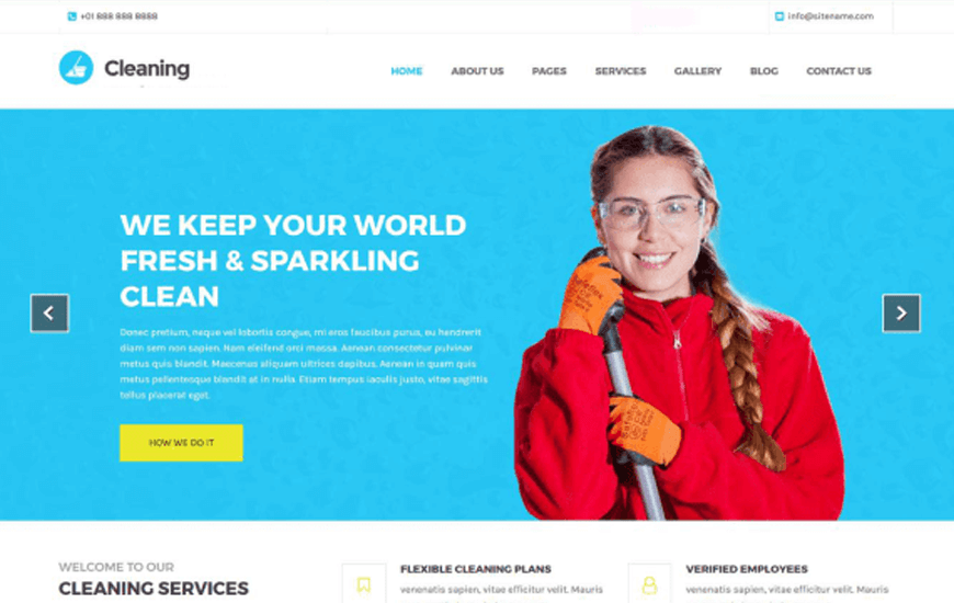 Cleaning Lite - cleaning service WordPress theme free