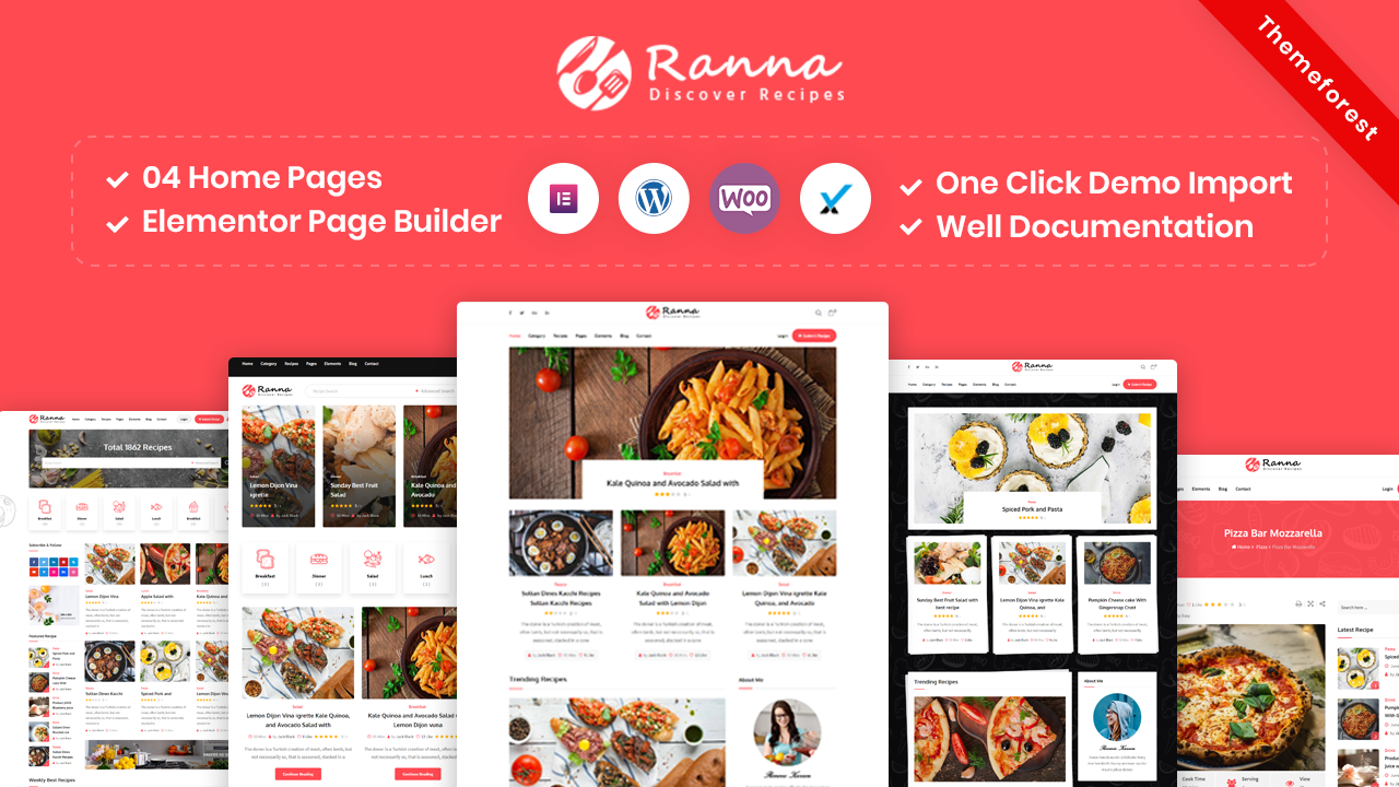 Ranna - Food & Recipe Blog WordPress Theme