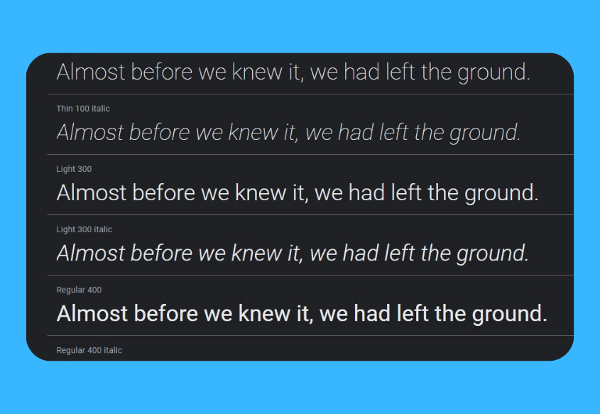 Roboto google font